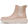 Fitflop Stivali Chelsea Flatform in pelle F-mode da donna, Beige classico, 36 EU