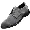 rismart Uomo Scamosciato Oxford Semi Casuale Stringate Scarpe per Nozze Lavorando SN01833(Grigio,42 EU)