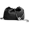 Joryin Trendy Dumpling - Borsa a tracolla da donna, pochette da sera Hobo Cloud, Pelle-nero