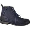 Malu Shoes Anfibi Stivali Uomo N02 LS Luisantiago Vera Pelle Scamosciata Nero Spazzolato Ganci Antracite Suola Cuoio Retro' Dandy