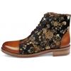 Infinity Leather Uomo Marrone Stampa Floreale Pelle Oxford Caviglia Stivali - Adam