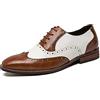 Generic11 Scarpe Eleganti Brogue per Uomo - Colorate, Low Cut, Indossabili, Traspiranti - Stringate in Pelle Moda Oxford Con Punta a Punta per la Festa