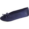 Isotoner - Ballerina da donna in raso, con fiocco morbido, Blu (Papillon morbido blu navy), 39/40 EU