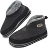 KuaiLu Pantofole Stivaletto Uomo Invernali Feltro Babbucce Peluche Calde Lana Cotta Foderata Chiuse Pantofola Stivali Pelose Pelo Slippers Comode Ciabatte Casa Antiscivolo Suola Grigio 47