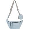 styleBREAKER Set di borse a tracolla Crossbody da donna a mezzaluna 3 pezzi, tracolla con motivo, portachiavi, portafoglio 02012398, Azzurro, taglia unica