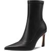 QUEEN HELENA Tronchetti con Tacco Alto Stivaletti a Punta Donna K4004 (Nero Pu, Sistema Taglie Calzature EU, Adulto, Donna, Numero, Media, 35)
