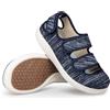 JEBUKTXE Scarpe per Diabetici Donna Uomo Larghi Pantofole Ortopediche Ciabatte Chiuse per Anziani Scarpe Post Operatoria Alluce Valgo Regolabili Riabilitativi per Piedi Gonfi Blu Scuro 36