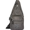 Avirex, Monospalla con Tracolla Regolabile, in Canvas Spalmato con Dettagli in Ecopelle, Borsa Monospalla da Uomo, Collezione Pasadena, PSD20 (Dark Grey)