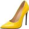 Asterisco Décolleté a Spillo da Donna Tacco Alto Scarpe Appuntito Senza Chiusura Semplici Scarpe da Sera, C76645Qz Giallo Numero 39 EU/40Cn