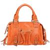 Gave Lux Borsa Donna Vera Pelle Scamosciata 25cm, Prodotto Artigianale Made in Italy, Con Manico, a Spalla o a Tracolla, GLX220609123FBG-ARANCIONE