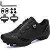 PENXZT Scarpe da Ciclismo da Uomo in Mountain Bike Compatibile con Shimano SPD 2-Bolts Pedals MTB Scarpe Che corre per Interni ed Esterni,Nero,45 EU