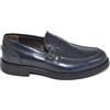 Malu Shoes Scarpe Uomo Mocassini Inglese College Vera Pelle Blu con bendina Made in Italy Fondo Classico Sportivo Genuine Leather (43 EU)
