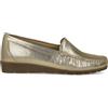 PAYMA - Mocassini in Pelle Comodi per Donna Anziana. Loafer Kiowa Casual Cuciti a Mano. Molto Flessibili. Suola in Gomma. Scarpa da Passeggio. Colore Nero e Oro.