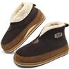 KuaiLu Pantofole Stivaletto Uomo Invernali Babbucce Calde Peluche Pelose Foderata Chiuse Pantofola Stivali Casa Comode Memory Foam Slippers con Indoor outdoor Antiscivolo Suola Marrone 48