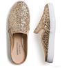 Feversole Women's Sport Mules Slip On Loafers Fashion Backless Sneakers,Sandali Sportivi Donna Glitter Oro 38