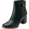 Onewus Casuale casual da donna con gambo corto con tacco a blocco, punta arrotondata e punta arrotondata, Poliuretano verde scuro, 46 EU