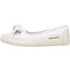 Candice Cooper Ballerine in Pelle plongé e Pelle tamponata, Bianco- 35