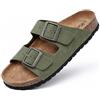 GONKOS®, Sandali in Pelle con Fibbie, Vera Pelle, Sughero Naturale, Fibbie Regolabili sul Piede, Sandali Uomo/Donna, Suola Antiscivolo in EVA, Sandali di Qualità Made in Spain