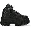 New Rock Stivali WALL285-S2 Vera Pelle Nera Stile Punk Rock Emo Gotico - nero 41