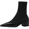 Xmiral Boot Donna Stivaletti Stivali Invernali Scarpe Moto estive Stivali Donna Tessuto Elasticizzato a Rete Tacco Quadrato Caviglia Stivaletti Casual a Punta Nuda (39,Nero)