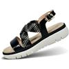 bugatti 435-aqn80, Sandali Donna, Nero Bianco Sporco, 38 EU