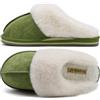 KuaiLu Pantofole Donna Invernali Pelose Chiuse Ciabatte Casa Calde Peluche Pelo Foderata Babbucce Comode Memory Foam Slippers Antiscivolo Suola Scarpe Verde 40