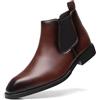 SANNAX scarpe da uomo Chelsea boots Stivaletti vintage alla moda Business high-top casual da uomo Mocassini formali, marrone 1, EU 43