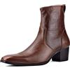 OSSTONE Stivaletto da Uomo Chukka in Pelle Stivaletti firmati Scarpe Casual Tacco Chelsea Stivali OS-JY002-Coffee-IT 9 caffè Marrone