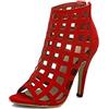 JIEEME Scarpe sexy da donna con tacco alto con cerniera da 10 cm Easy Walking Evening Party Pumps for Women Big Size 35-50 Zt306s, Colore: rosso, 45 EU