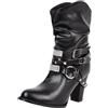TYUIOP Stivali Donna Estivi Stivaletti Donna Nero Scarpe Stringate Basse Stivaletti Donna Texani Donna Estivi Stivali Alti Donna con Zeppa Plateau sopra Il Ginocchio Cowboy Boots