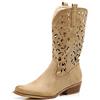 IF Fashion Cowboy Western Scarpe da Donna Stivali Stivaletti Punta Camperos Texani Etnici 629 beige N.36