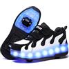 Ufatansy Scarpe da skate a rotelle con luci a LED con ruote Scarpe a rullo USB Rechargealbe Scarpe Regali per bambini, L-bianco-doppie Ruote, 1 Little Kid