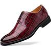 RIXANT Mocassini da uomo con stampa coccodrillo - Scarpe casual eleganti slip-on in pelle sintetica con suola comoda Vino Rosso Marrone scuro Nero(Wine red,45 EU)