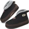 KuaiLu Pantofole Stivaletto Uomo Invernali Babbucce Calde Peluche Pelose Foderata Chiuse Pantofola Stivali Casa Comode Memory Foam Slippers con Indoor outdoor Antiscivolo Suola Nero Marrone 47