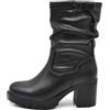 IF FASHION Stivaletti Tronchetti Arricciati da Donna In Pelle Sintetica Con Tacco Grosso 699 nero N.39