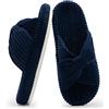 Chantomoo Pantofole per Donna Memory Foam Casa Camera da Letto Velluto a Coste Fiocco Ciabatte Trasversali Scarpe Comode Pantofole Regalo alla Moda