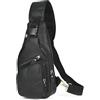 Le'aokuu Uomini Vera Pelle Borsa da Petto Moda Casual Escursionismo di Viaggio Borsa a Tracolla Borsa per Tracolla Rig One 8015