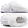 KuaiLu Pantofole Donna Invernali Pelose Chiuse Ciabatte Casa Calde Peluche Pelo Foderata Babbucce Comode Memory Foam Slippers Antiscivolo Suola Scarpe Niente tacchi Bianco 37