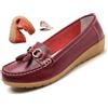 ZPLMIDE Mocassini ortopedici da donna in pelle traspirante, vestibilità larga, mocassini classici con zeppa tacco casual slip-on scarpe da trekking
