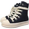 Jammers london Stivaletto Uomo Donna Tela Nero Canvas Tore Over - Lacci Beige Contrast (36, Sistema Taglie Calzature EU, Adulto, Numero, Media, 36)