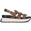LIU.JO - Sandali piattaforma, motivo leopardo, fibbie argentate, suola bianca e nera, Leopardato, 37 EU