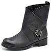 IF Fashion Scarpe da Donna Stivali Stivaletti alla Caviglia Biker Fibbie Anfibi Primaverili Estivi G630 Nero N.40