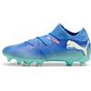 Puma Future 7 Match Fg/AG, Soccer Shoe Unisex - Adulto, Bluemazing Puma White Electric Peppermint, 45 EU