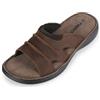 riemot Ciabatte da uomo in pelle estive sandali comodi ciabatte leggere morbide suola in gomma antiscivolo scarpe mare spiaggia outdoor pantofole EU42-47, marrone, 43 EU