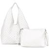 ANGELO Borsa a Spalla da Donna, Borsa a Sacca con Fori Grande Capiente, Inclusa Borsetta a Tracolla Regolabile, Shopping Bag in Pelle PU per Lavoro, Ufficio, Viaggio, Primavera Estate
