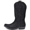 IF Fashion Scarpe Stivali Stivaletti alla Caviglia Camperos Texani Primaverili Estivi Traforati da Donna C19004-5 Nero N.37