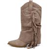 IF Fashion Scarpe Stivali Texani Arricciati Da Donna Con Ghetta Risvolto MP627