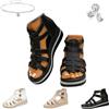 Generic Sandali gladiatore da donna con zeppa e strass, comodi e leggeri, con cerniera, traforati, con plateau, in pelle antiscivolo, stile casual
