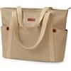 KALIDI FANCY FOREST KALIDI - Borsa a tracolla da donna di grande capacità, con cerniera e multi-tasche, leggera e impermeabile, in nylon, per lavoro, università, viaggi, scuola, shopping, spiaggia, cachi, Medium