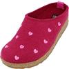HAFLINGER Pantofole da Donna Grizzly Cuoricini 741031, Numero:41 EU, Colore:Rosso